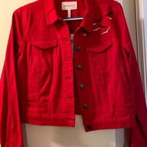 BCBGeneration Red Jean Jacket